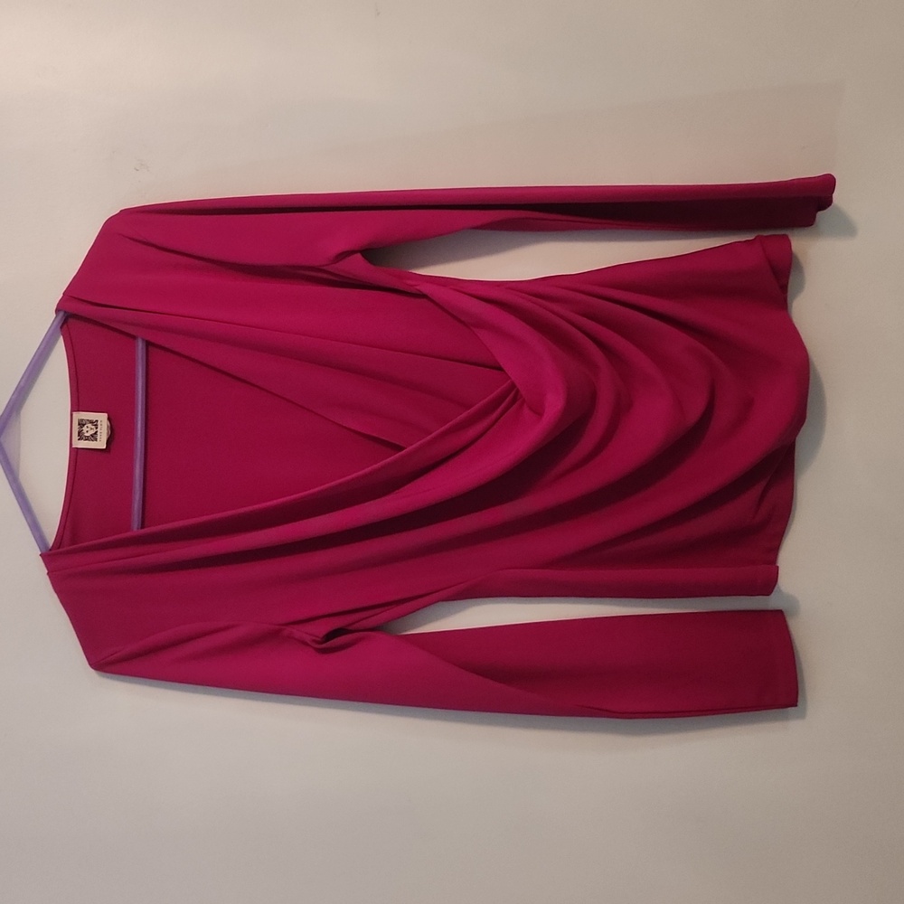 Anne Klien draped slinky knit long sleeved top